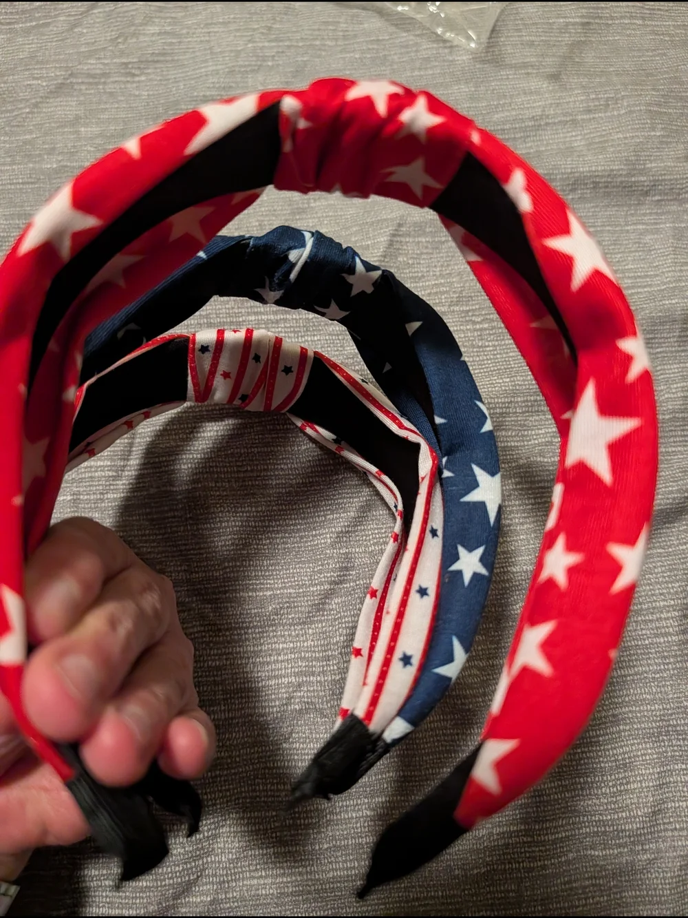 Patriotic Star Knotted Headbands - Red, White OR Blue Choose 1